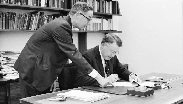 President Stever and Paul C. Cross